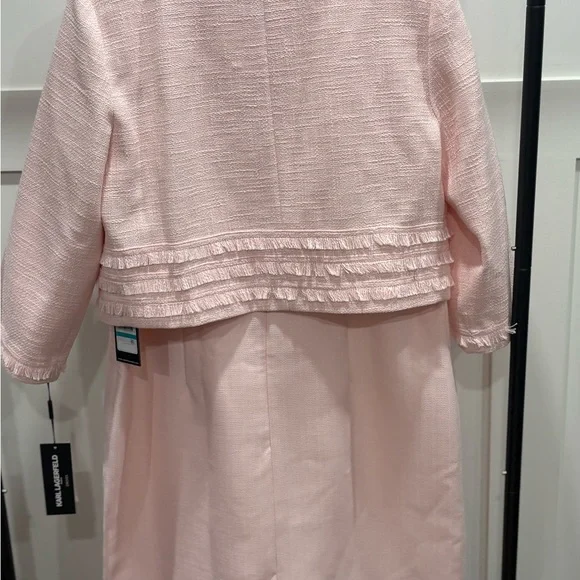 Karl Lagerfeld Classic Pink Dress and Jacket Tweed Ensemble - Picture 4 of 6